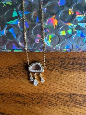 Weatherford necklace with Clear Crystal Raindrops